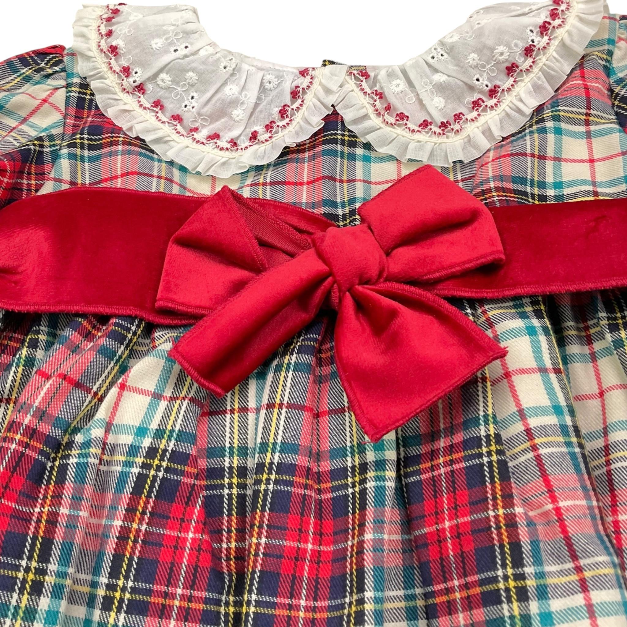 VALENTINA BEBES abito tinta unita fantasia scozzese con coulotte Rosso per Neonata MAR92N ROSSO VALENTINA BEBES 