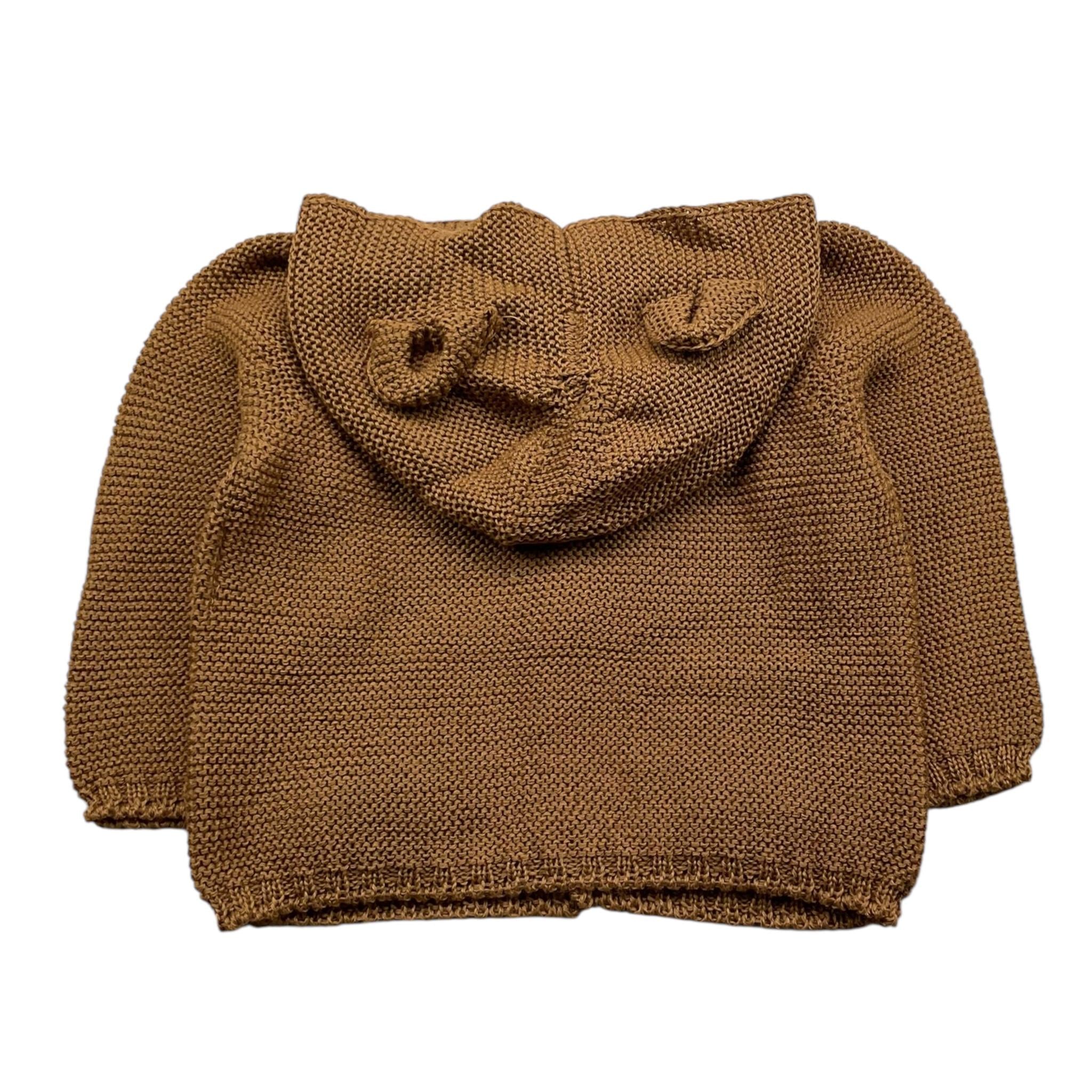 DANIELE ALESSANDRINI cardigan tinta unita con cappello Cammello per Neonato 1291W00035NX CAMMELLO DANIELE ALESSANDRINI 