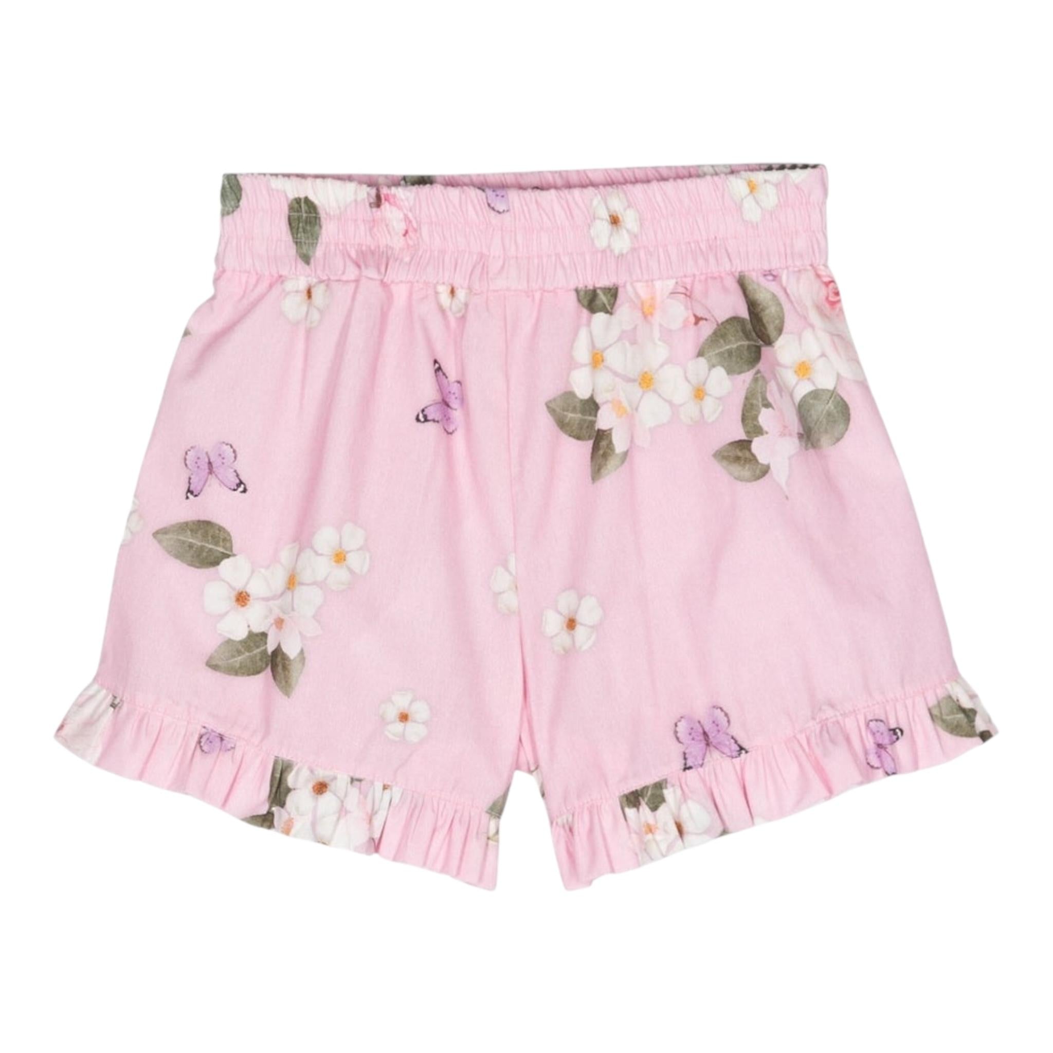 Monnalisa Short Tinta Unita con Fantasia per Neonata 11X421 ROSA MONNALISA 