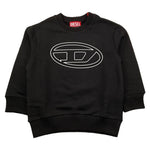 DIESEL felpa chiusa girocollo tinta unita con stampa Nero per Bambino J01787XXX NERO DIESEL 