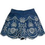 Saint Barth Gonna In Denim Tinta Unita con Pizzo Sangallo per Bambina AMANI BLU SAINT BARTH 
