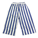 Little Ludo Plain Trousers Striped Pattern With Elastic Waist White/Blue For Girls