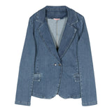 Liu Jo Blue Double Breasted Solid Color Denim Jacket For Girls