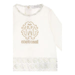 ROBERTO CAVALLI set 3 pezzi tutina-cappello-bavetta tinta unita Bianco per Neonata TJT822 BIANCO ROBERTO CAVALLI 