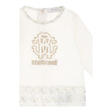 ROBERTO CAVALLI set 3 pezzi tutina-cappello-bavetta tinta unita Bianco per Neonata TJT822 BIANCO ROBERTO CAVALLI 