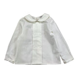 Little Bear Solid Color Button Down Shirt White For Baby