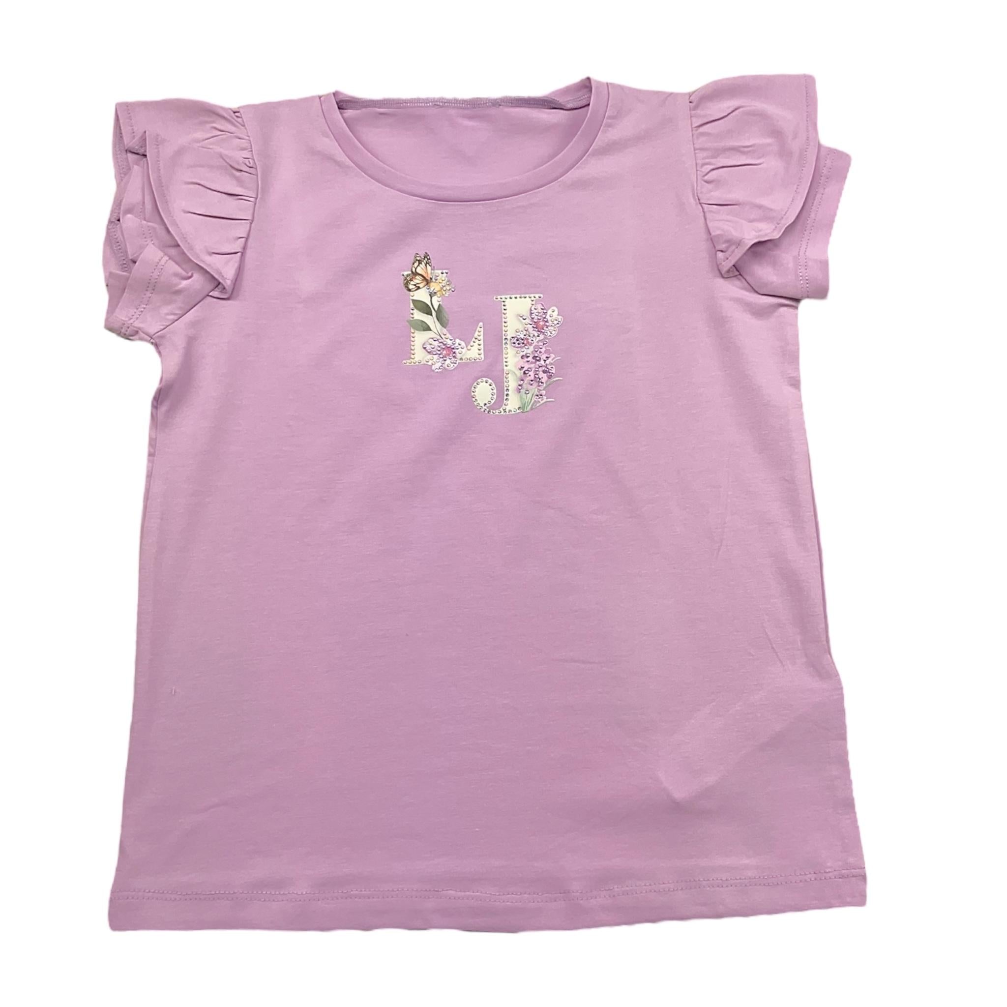 Liu Jo T-Shirt Tinta Unita con Brillantini per Bambina KA5092 LILLA LIU JO 