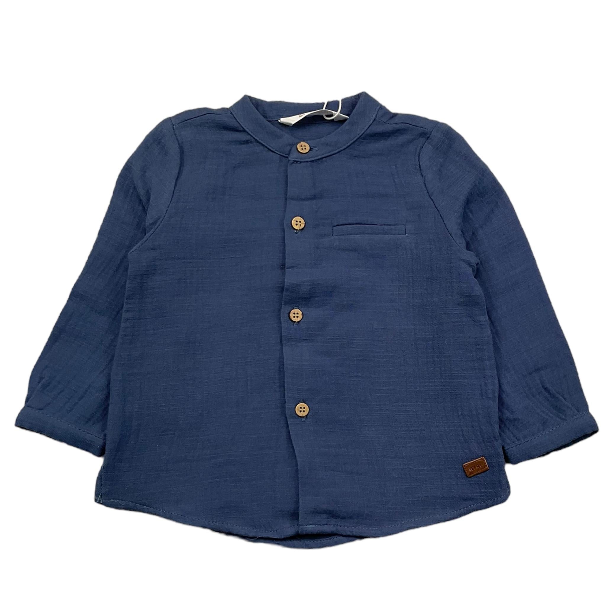 MAYORAL camicia manica lunga tinta unita collo coreano Blu per Neonato 2181 BLU MAYORAL 