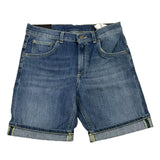 Dondup Bermuda Solid Color Blue Denim For Boys