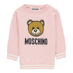 MOSCHINO maglia girocollo tinta unita con stampa in contrasto Rosa per Neonata MYW00JAX ROSA MOSCHINO 