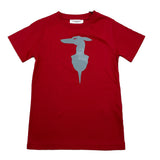 TRUSSARDI t-shirt girocollo tinta unita con stampa in contrasto Rosso per Bambino TBA25005TS ROSSO TRUSSARDI 