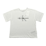 Calvin Klein T-Shirt Girocollo tinta unita con Logo Bianco per Bambina IG0IG02801XX BIANCO CALVIN KLEIN 