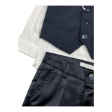 Carlo Pignatelli 4 Piece Set Waistcoat-Shirt-Bermuda-Bow Tie Blue For Newborn