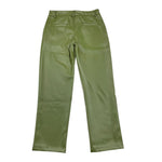 JANICE pantalone in ecopelle tinta unita con girovita regolabile Verde per Bambina JN598B VERDE JANICE 