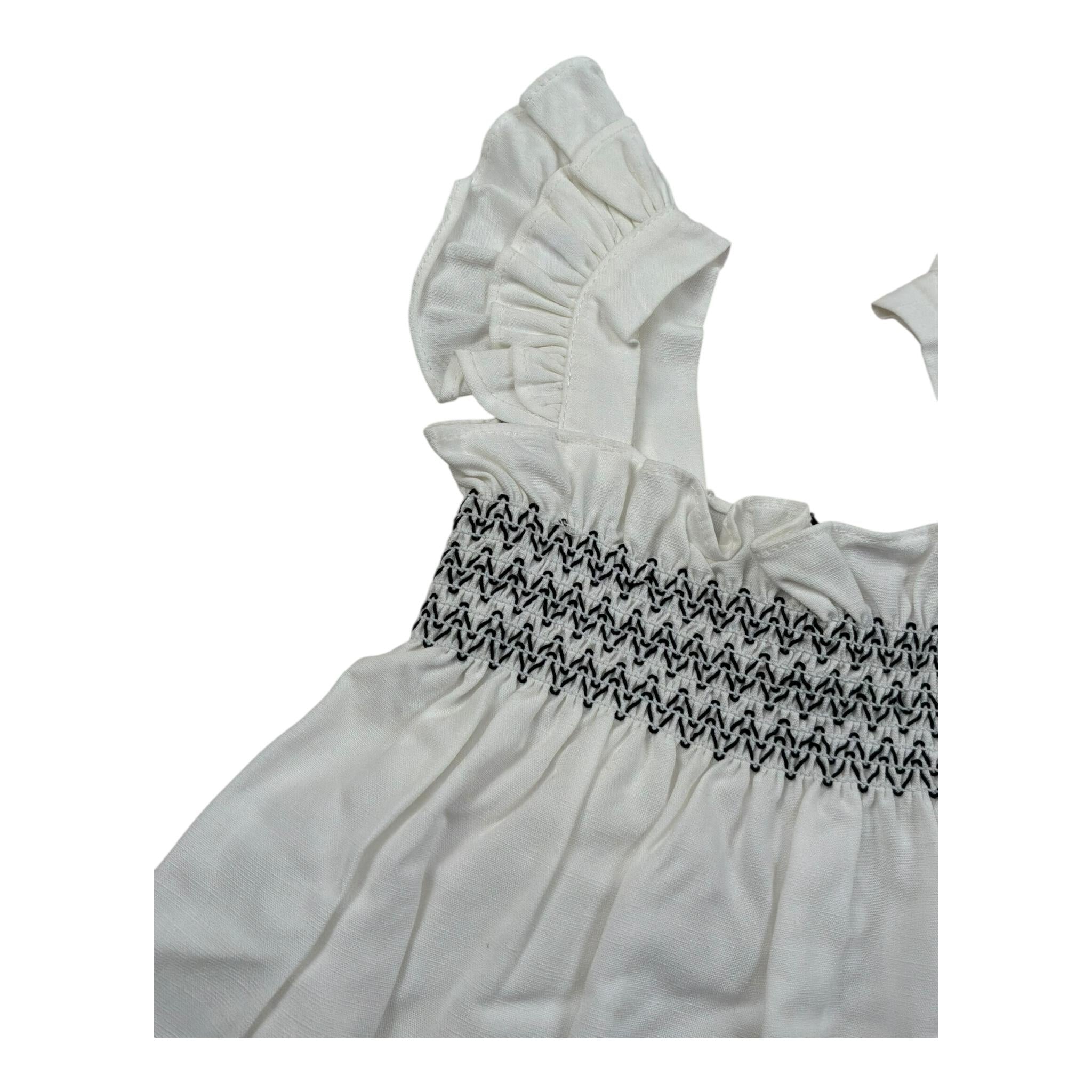 Please Camicia Giromanica Tinta Unita per Neonata CC00300G71 BIANCO PLEASE 
