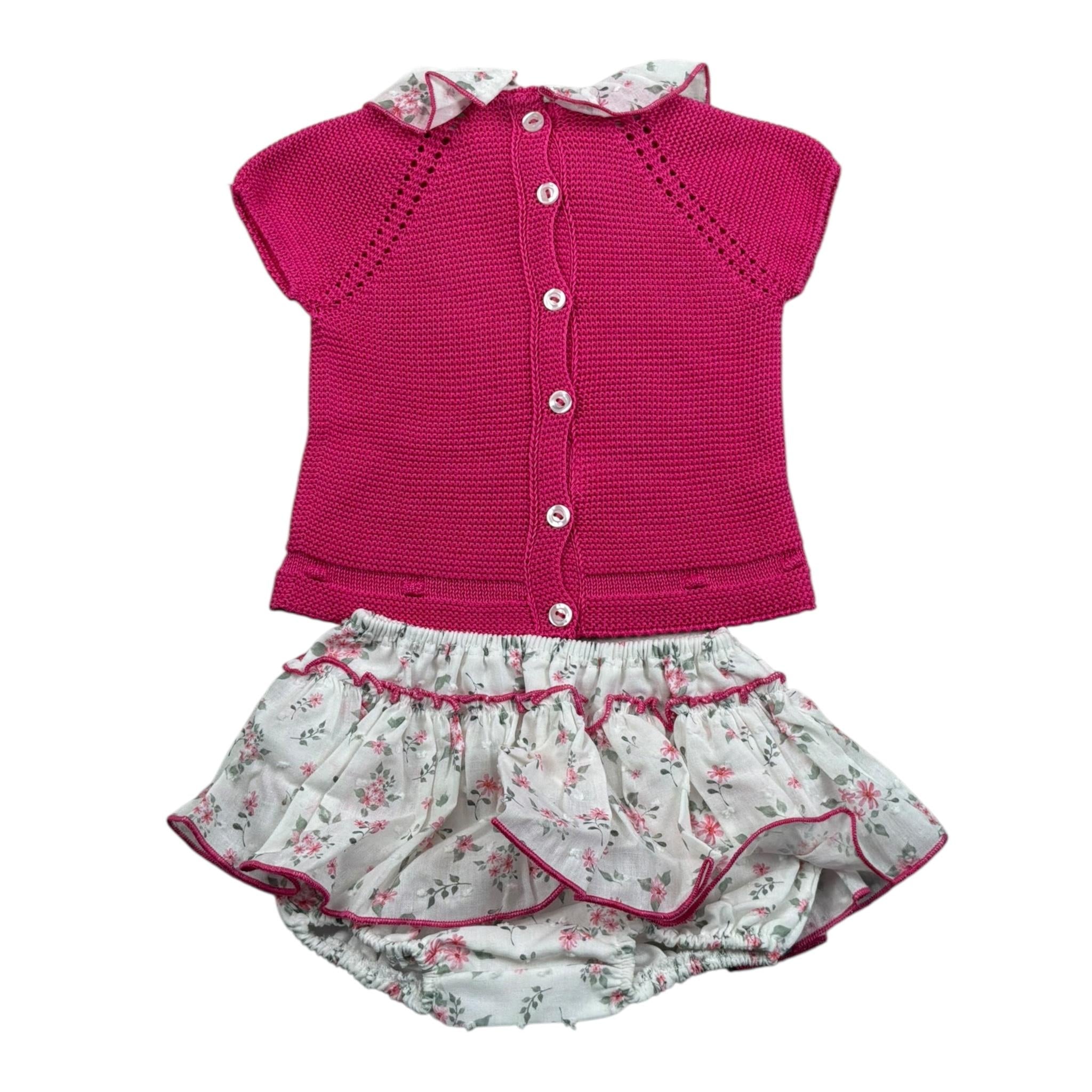 Juliana Completo 2 Pezzi T-Shirt In Maglia-Culotte per Neonata 25089 FUXIA JULIANA 