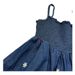 Saint Barth Abito Bretelline Tinta Unita con Ricami Fiori per Bambina MIKI BLU SAINT BARTH 