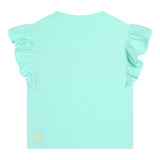 Billieblush Girls Solid Color Sequin Crew Neck T-Shirt Light Blue
