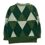 TRUSSARDI maglia girocollo tinta unita fantasia rombi Verde per Neonato TIA25120MA VERDE TRUSSARDI 