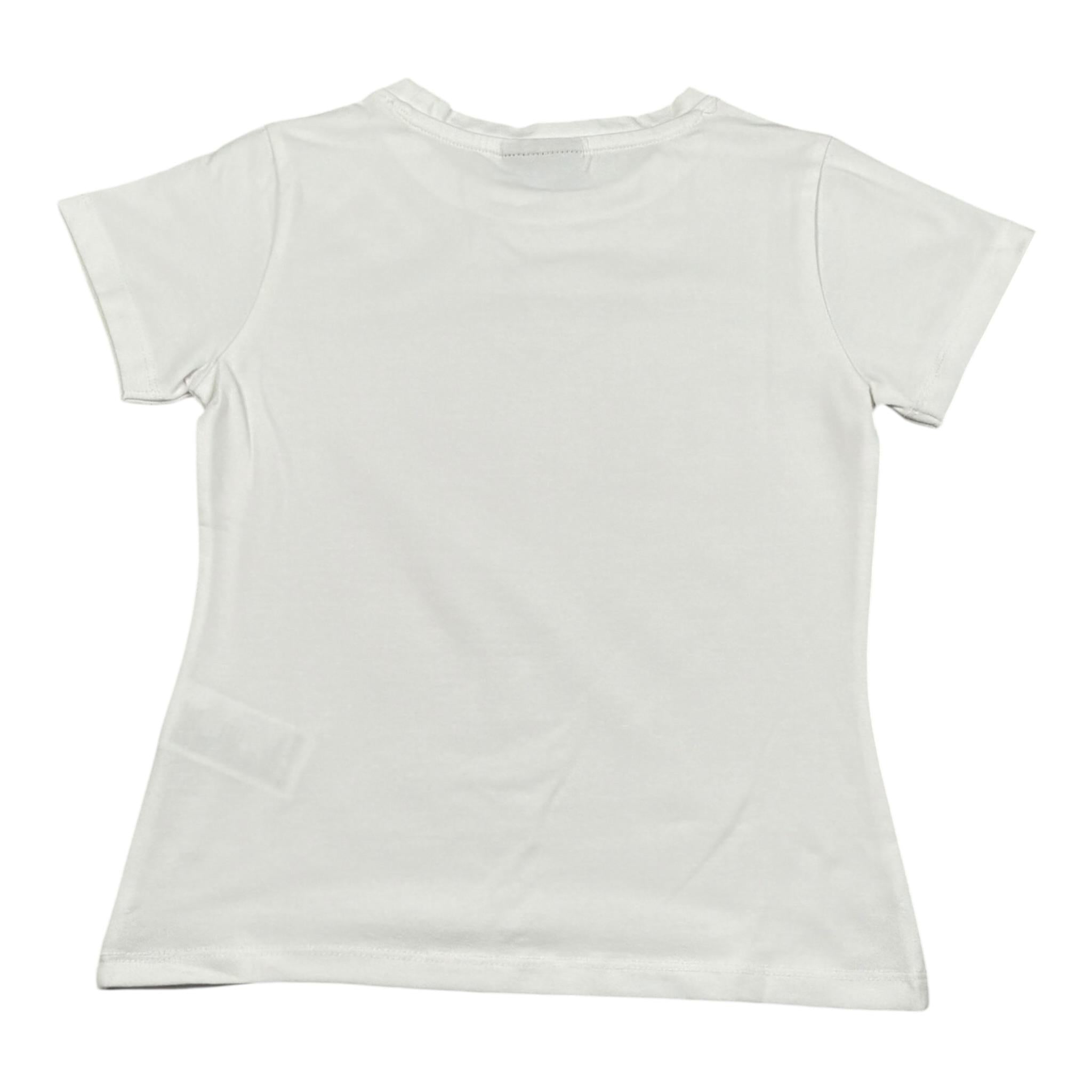 Marc Ellis T-Shirt Girocollo Tinta Unita con Stampa per Bambina JMJTS16949 BIANCO MARC ELLIS 