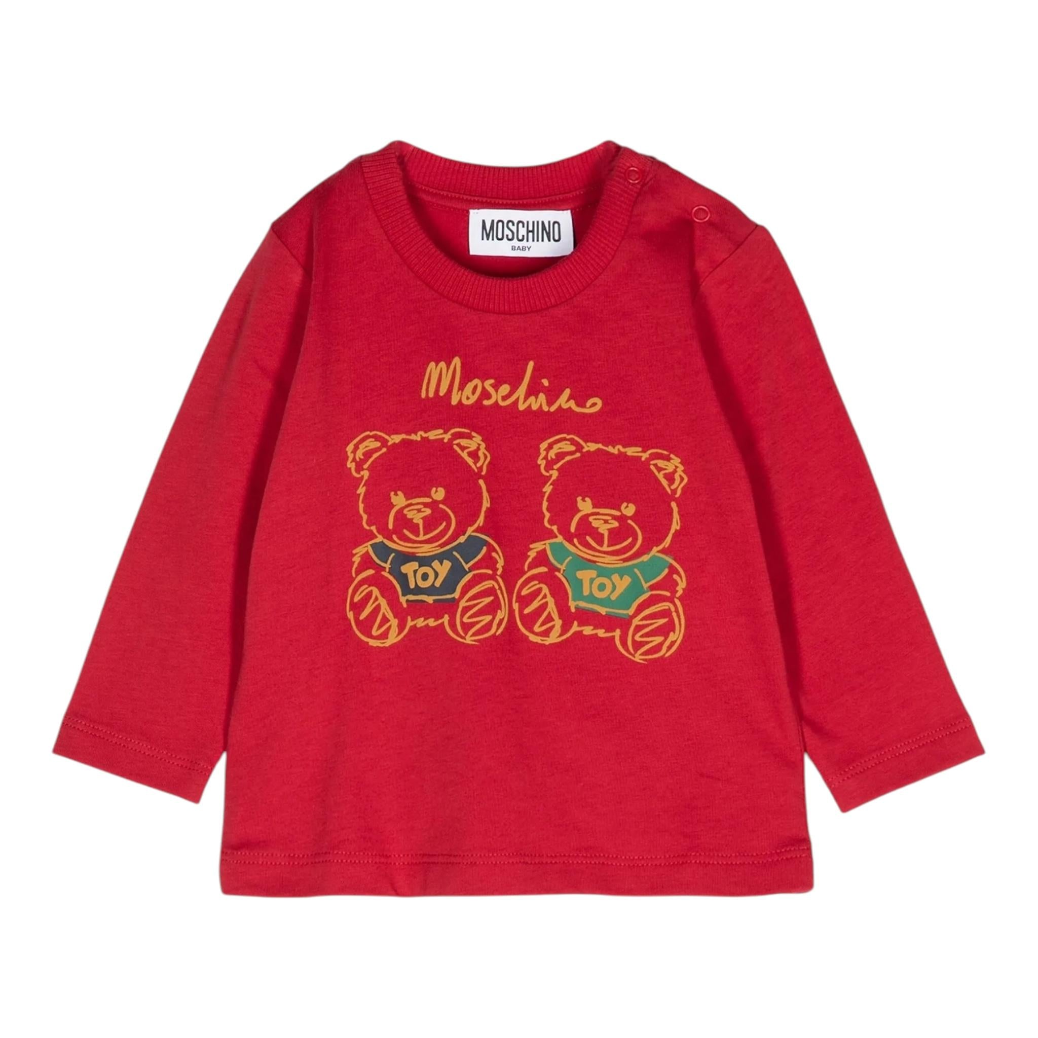 MOSCHINO shirt girocollo tinta unita cn stampa logo Rosso per Neonato MNO00RN ROSSO MOSCHINO 