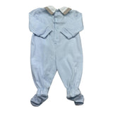 Isabel & Martinez Tutina Manica Lunga Tinta Unita con Ricami per Neonato IM25N506 AZZURRO ISABEL & MARTINEZ 