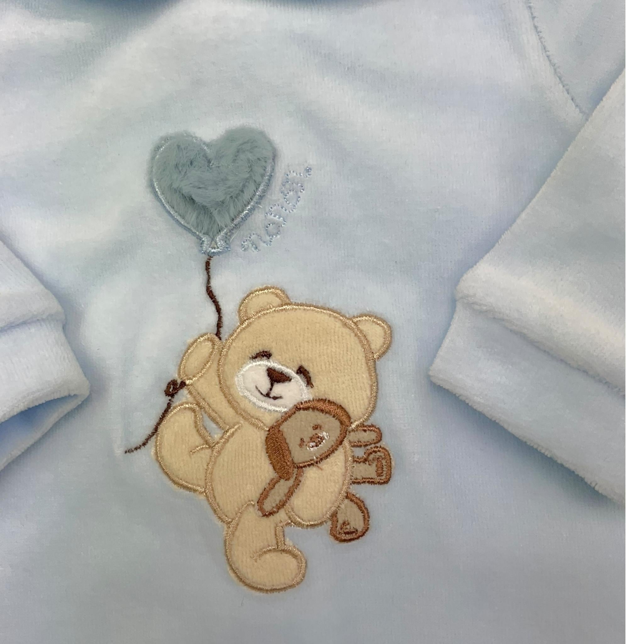 NANAN tutina tinta unita con stampa Azzurro per Neonato I2401001A AZZURRO NANAN 