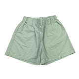 Hinnominate Solid Color Shorts With Elastic Waist Aqua Green For Girls