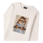 SARABANDA shirt girocollo tinta unita con stampa in contrasto Bianco per Bambino 0A146X BIANCO SARABANDA 