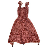 Cotazur Solid Color Sleeveless Dress with Spotted Pattern in Pink for Girls