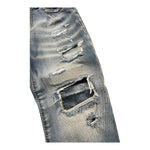 YES LONDON jeans tinta unita con strappi Azzurro per Bambino JR1083 AZZURRO YES LONDON 