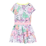 Billieblush Baby Girl Titty Print Solid Color Half Sleeve Dress White