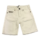 N°21 Solid Color Denim Bermuda Shorts With Adjustable Waist Cream For Boys