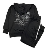 Yours 2 Piece Set Sweatshirt-Pants Solid Color Black For Boys