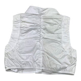 Meimeij Solid Color White Sleeveless Shirt For Girls