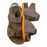 Colors Of California Solid Color Sandals With Contrast Sole Beige For Kids