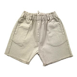 Zhoe &amp; Tobiah Solid Color Striped Elastic Waist Shorts Beige For Girls