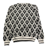 DANIELE ALESSANDRINI maglia girocollo tinta unita con fantasia rombi Bianco/nero per Bambino 1291W00047JX BIANCO/NERO DANIELE ALESSANDRINI 