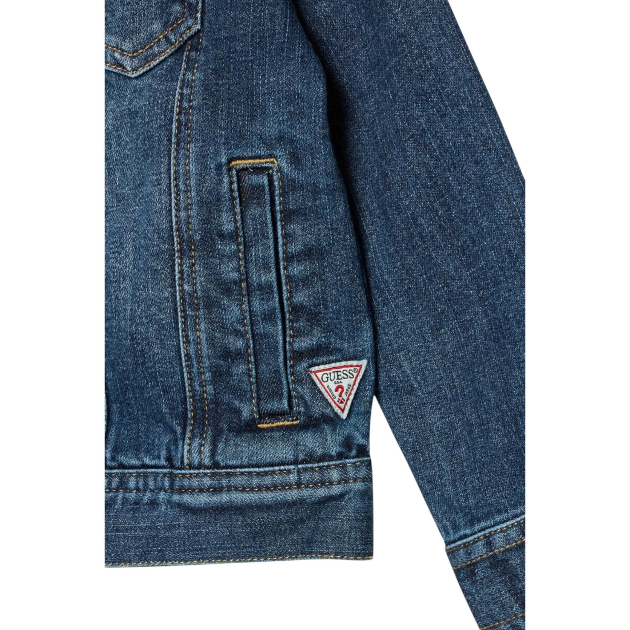Guess Giubbino In Denim Tinta Unita con Stelle per Neonata N0BL08D4H60 BLU GUESS 