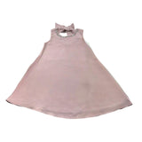 Illiana Solid Color Bow And Appliques Pink Sleeveless Dress For Girls