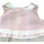 Le Bebe Abito Giromanica Tinta Unitacon Ricami Logo per Neonata LBG0758N ROSA LE BEBE 