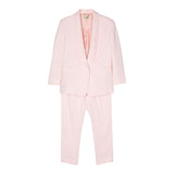 Stella Mccartney Solid Color Pink Jacket-Pants Set For Girls