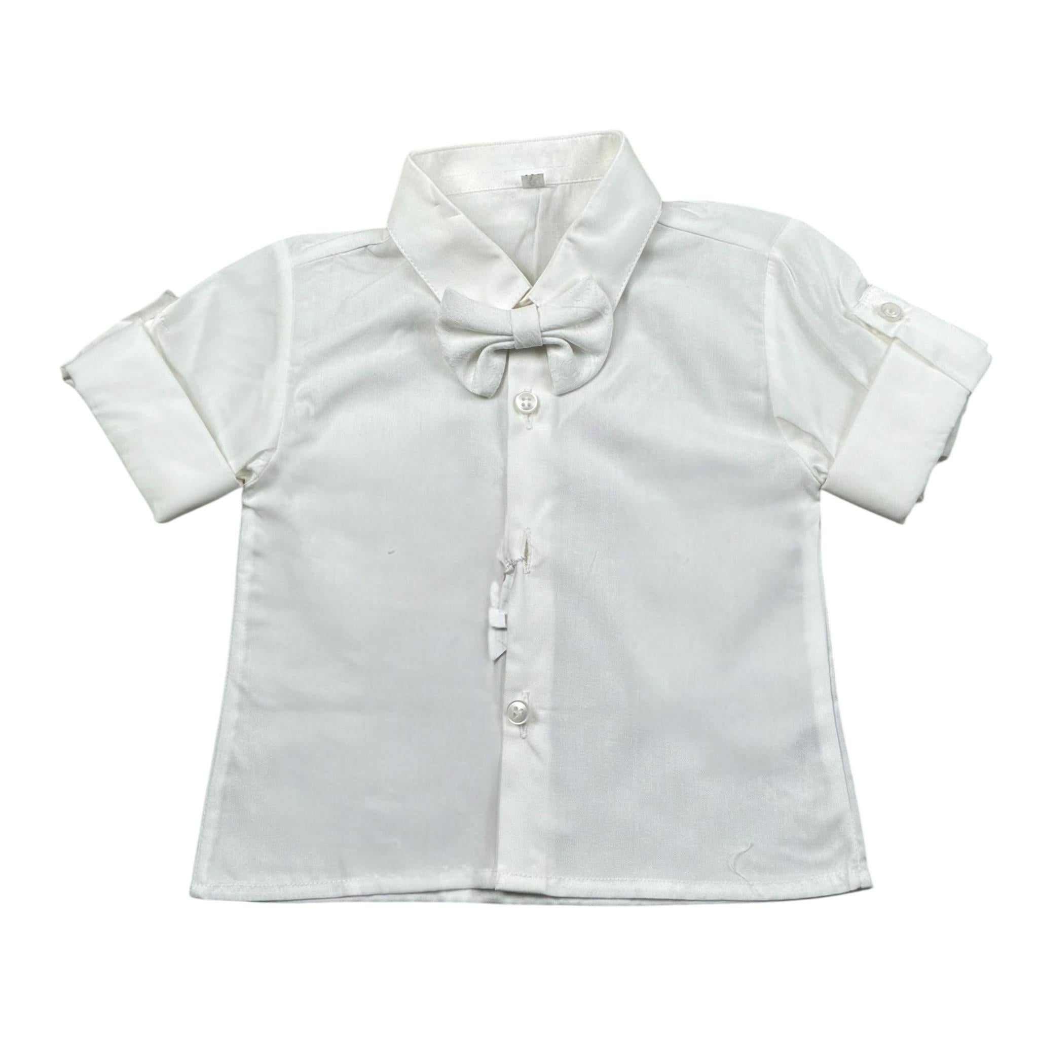 Isabel & Martinez Set Camicia-Papillion Tinta Unita per Neonato IM24B91 BIANCO ISABEL & MARTINEZ 