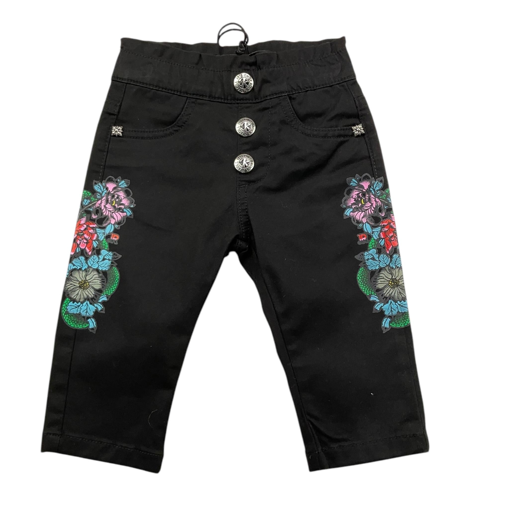 JOHN RICHMOND pantalone tinta unita con fantasia Nero per Neonata RIA25068PA NERO JOHN RICHMOND 