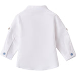 Minibanda Camicia Manica Lunga Tinta Unita Collo Coreano per Neonato 3B603 BIANCO MINIBANDA 