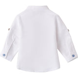 Minibanda Camicia Manica Lunga Tinta Unita Collo Coreano per Neonato 3B603 BIANCO MINIBANDA 