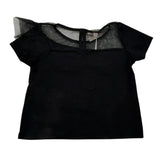 Please T-Shirt Tinta Unita Velata per Bambina MB30032G73 NERO PLEASE 