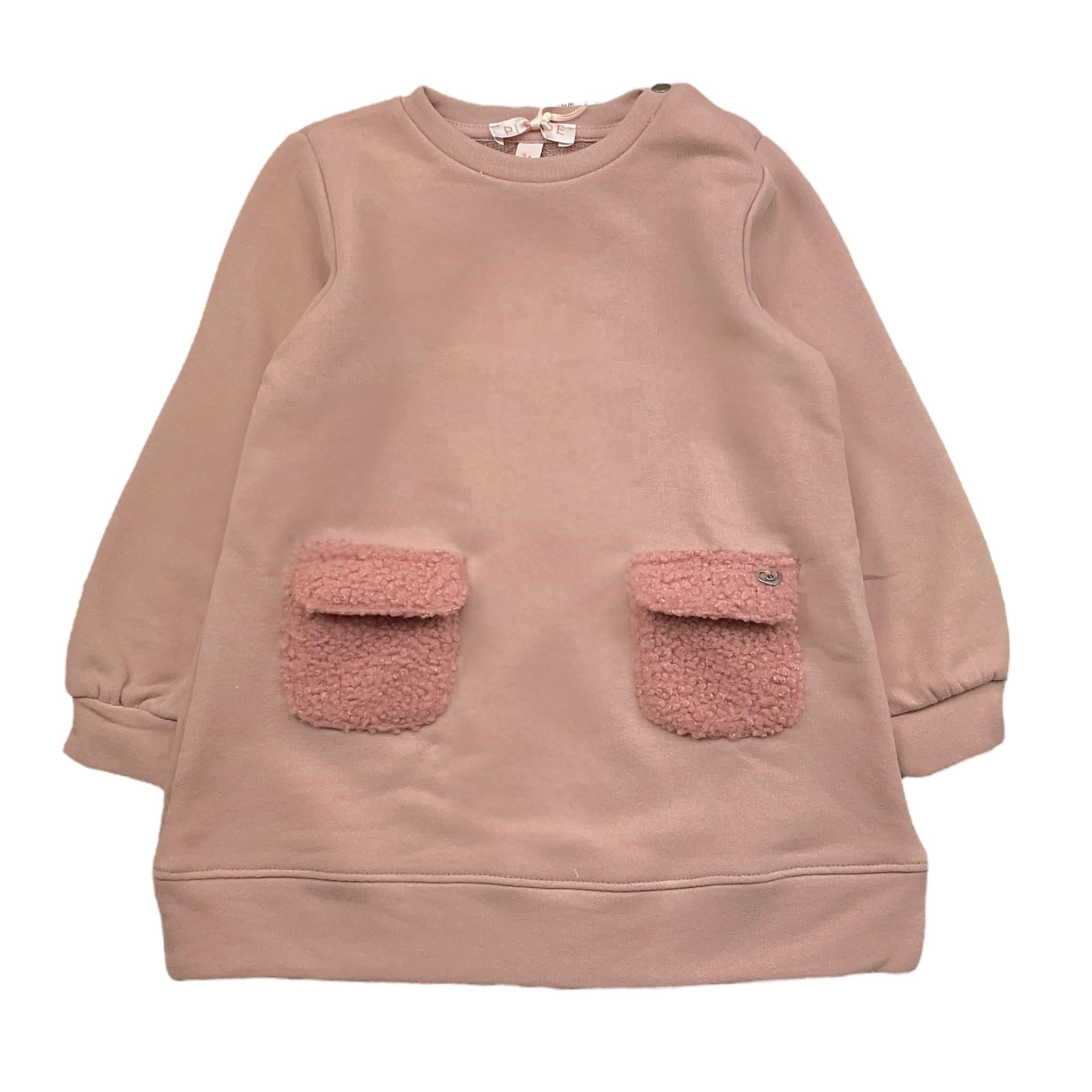 PLEASE abito modello felpa tinta unita girocollo Rosa per Bambina AB46040G65 ROSA PLEASE 