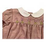 ILFAROBIMBI pagliaccetto mezza manica tinta unitacon ricami Rosa per Neonata INF50981 ROSA ILFAROBIMBI 