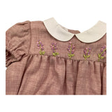 ILFAROBIMBI pagliaccetto mezza manica tinta unitacon ricami Rosa per Neonata INF50981 ROSA ILFAROBIMBI 